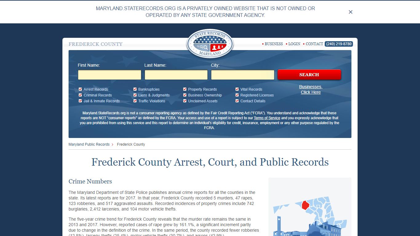 Frederick County Arrest, Court, and Public Records