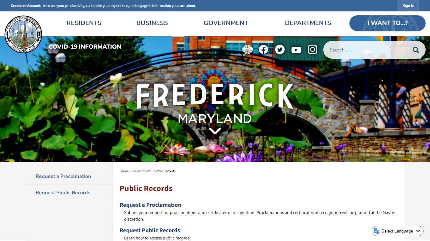 Public Records | The City of Frederick, MD - Official Website