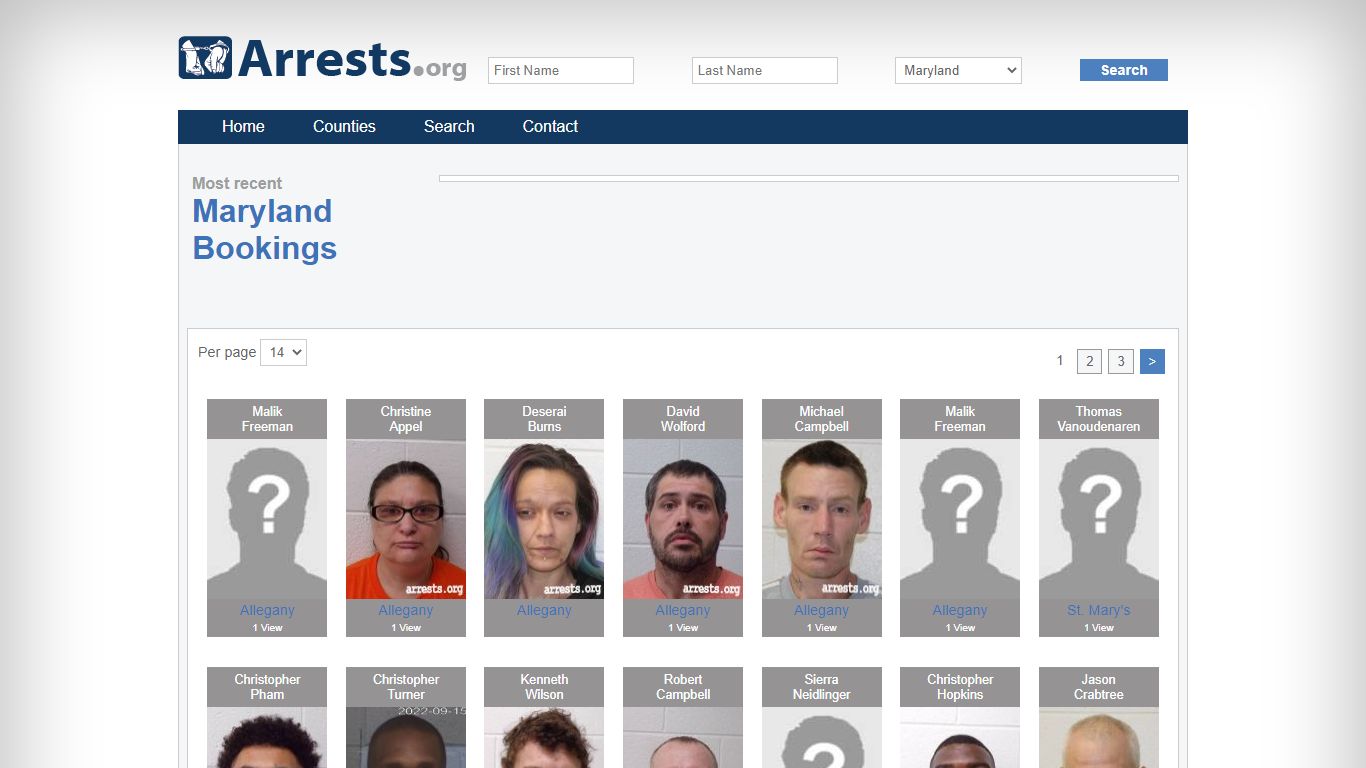 Maryland Arrests and Inmate Search